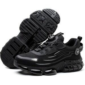 Safety Unisex Steel Toe Work Safety Shoes Black Kevlar BOA Tie Sz W-10 M-8